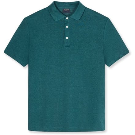 regular fit poloshirt van mix van linnen en elastaan