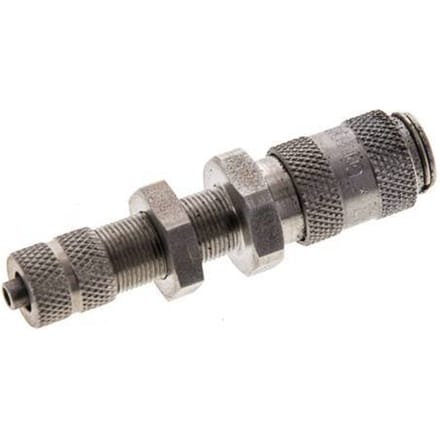 RVS DN 2.7 (Micro) Luchtkoppeling Snelkoppeling 3x4.3 mm Push-On Schotkoppeling - CLS2-NB-S-3