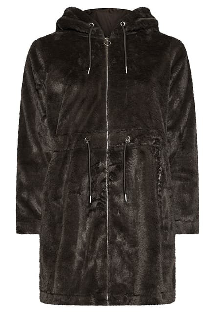 Yours Chocoladebruine Fleece Van Imitatiebont Size 42