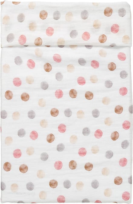 Cottonbaby Wieglaken - Dot - wit/multicolor - lakentje - 75x90 cm