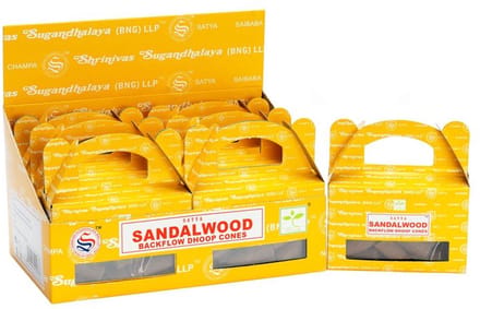 Doos met - Satya Sandal Wood Backflow Dhoop Cone