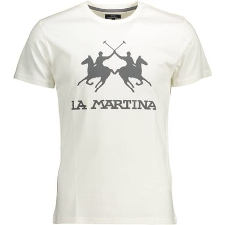 La Martina Bianco Katoenen Heren T-Shirt