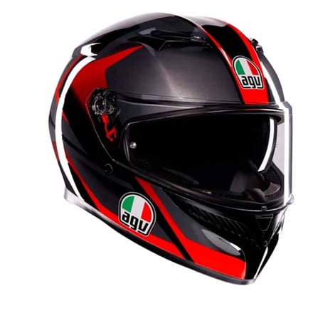AGV K3 E2206 Mplk Striga Zwart Grijs Rood Integraalhelm - Maat XL - Helm