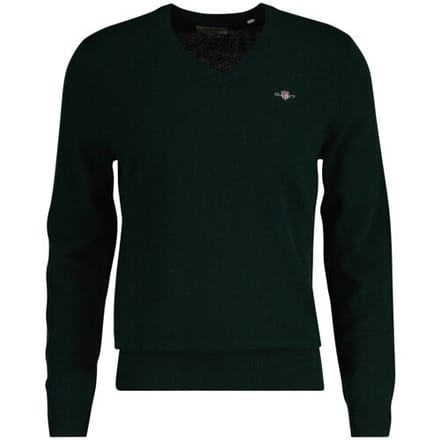 Gant Pullover V-Hals Woolblend Donkergroen - Maat M - Heren - Pullovers