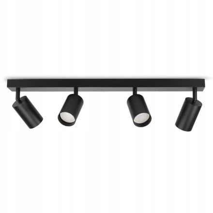 Zwarte Plaindlamp Spotmp Spot 4x GU10