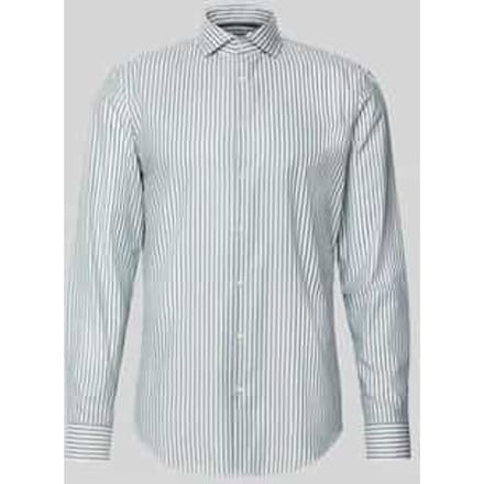 Slim fit zakelijk overhemd van katoen met haaikraag