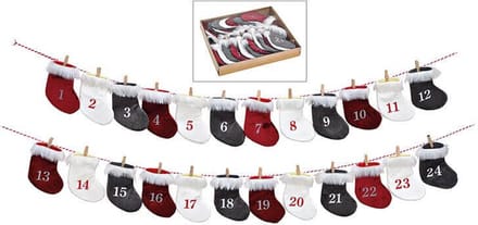 Adventskalender Ophangbaar Kerst Sokken