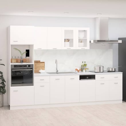 vidaXL - 7-delige - Keukenkastenset - Lyon - bewerkt - hout - wit