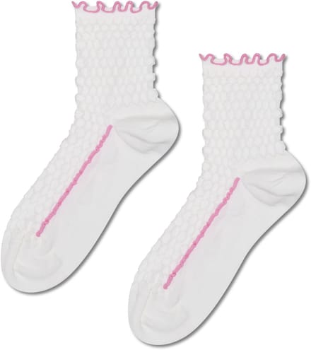 Happy Socks Structure Slinky Mini Crew Sock (1-pack) - hoge unisex enkelsokken - wit - Unisex - Maat: 41 - 46