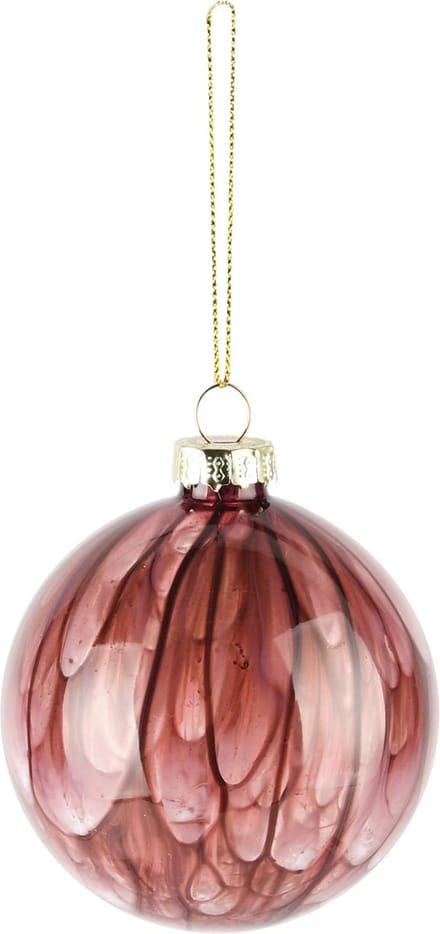 Dekoratief | Hanger bal 'Burgundy Smudge', glas, 8x8x8cm | A245588