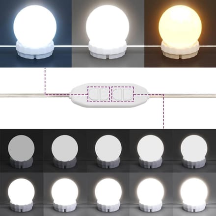 Kaptafel met Spiegel en LED Verlichting Wit
