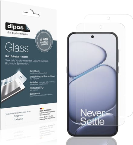 dipos – 2x Matte Pantserfolie geschikt voor OnePlus Turbo 6V | 9H Screenprotector