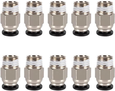 Dailygoods- Pneumatische Aansluiting - PC4-M10 Stekker - Snelkoppeling - Connector - Hoogwaardig Koper - 10 Stuks