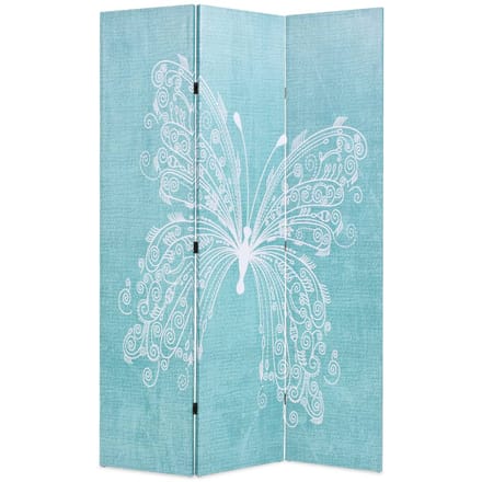 vidaXL - Kamerscherm - inklapbaar - vlinder - 120x170 - cm - blauw