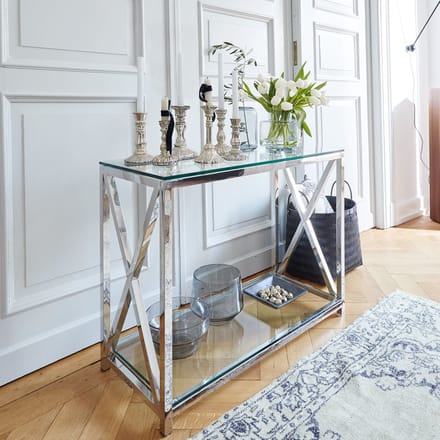 LOBERON Sidetable Dartford zilverkleurig/helder