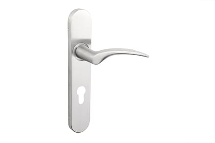 Lavuzo deurkruk Lodini RVS met afgerond schild PC72 | Per set | Deurklink met schild