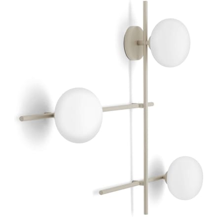miloox by Sforzin Mikado wandlamp, cipria/wit, 3-lamps, glas, metaal