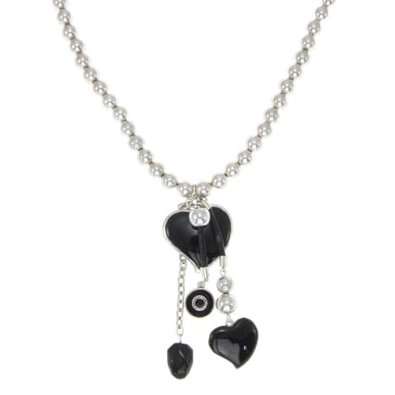 Behave - Lange ketting hartvormige hangers - 81 cm - Trendy statement sieraden