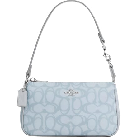 Coach Nolita 19 Metallic Logo Mahjong Tas Dames Schoudertas IJzig Blauw CBM72-SVNB9 Gift Box Sets (Basic Set+Black Box) white