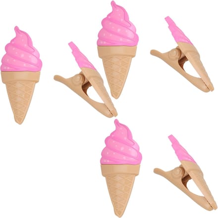 Gerimport Handdoekknijpers - 6x - bruin - ijsje - handdoekklem - kunststof