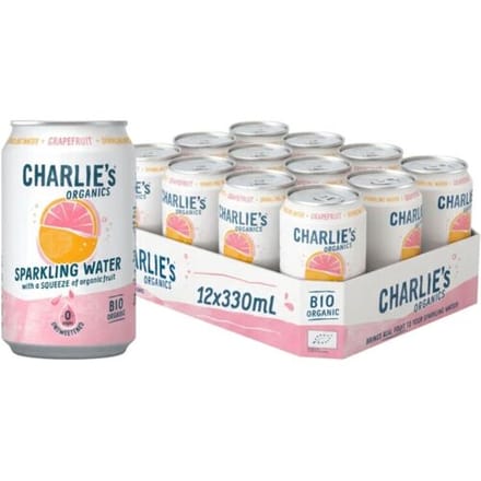 Charlie's Organics Charlie's Sparkling Water Grapefruit - 12 x 330ml