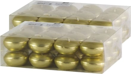 Trend candles Drijfkaarsen - 48x - goud - 4,5 cm - 4 branduren