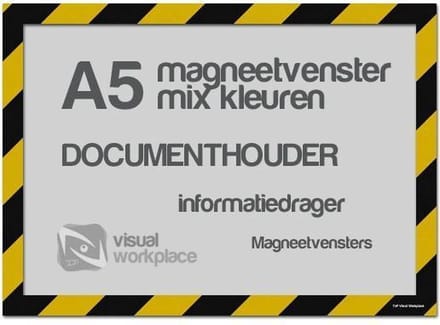 Magneetvensters A5 (mix kleuren) - Geel/Zwart