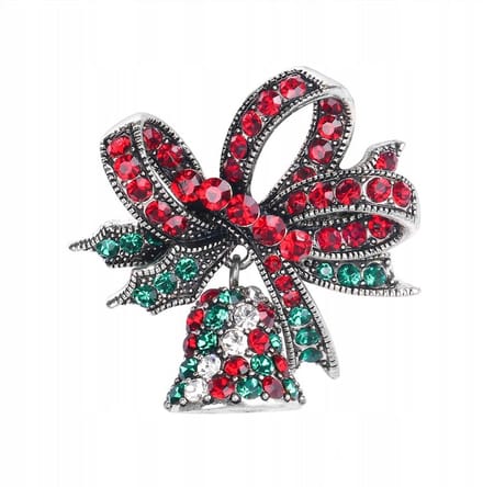PINETS Kerstbroche Klokje - Feestelijke Sieraden