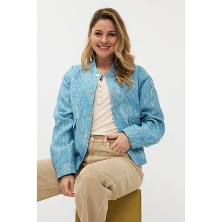 EsQualo Jacket Bomber Jacquard Blue Taglia: 36 | Bomber Outlet | Donna | Blu