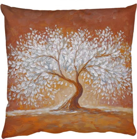 Sierkussens - Kussentjes Woonkamer - 50x50 cm - Abstract - Boom - Wit - Bladeren