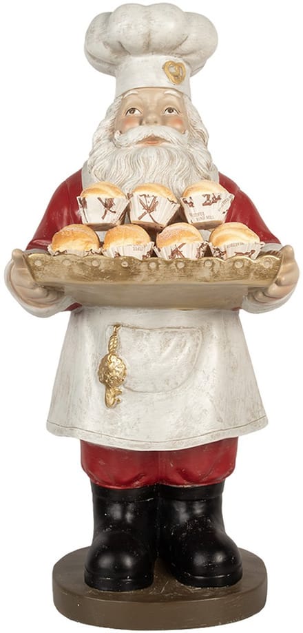 Clayre & Eef Kerstdecoratie Kerstman 40x39x81 cm Rood Kunststof