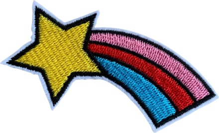 Carnaval Regenboog - Vallende kleurrijke ster strijk embleem - applicatie patch - patches - stof