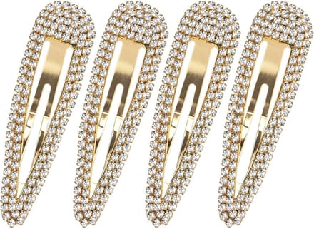 Haarclips Set - Strass Speldjes - Feestelijk Haar - Antislip Ontwerp - 4 stuks - Goud