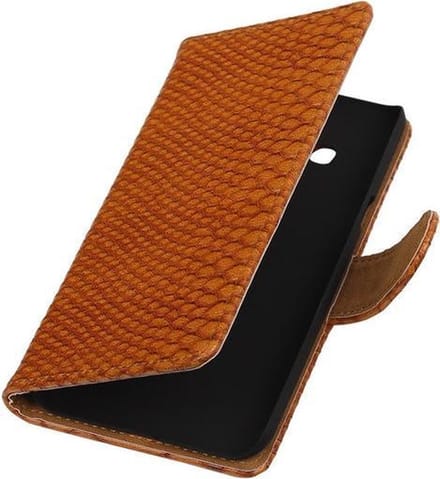 Samsung Galaxy J3 - Slang Bruin Booktype Wallet Hoesje