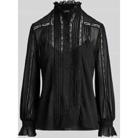 regular fit blouse met lange mouwen met kant