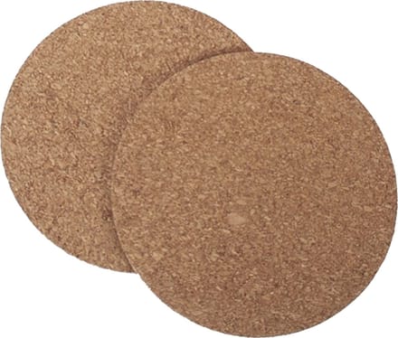 Pannenonderzetters van kurk - set van 2x stuks - rond - dia 18 x 18 cm