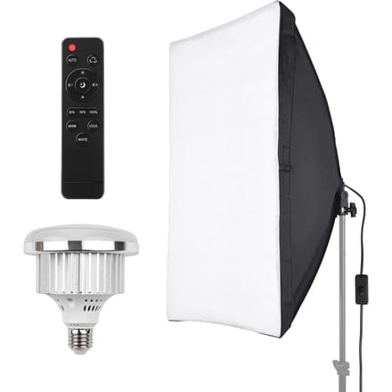 Studiofotografie Lichtset Softbox Verlichtingsset met 50x70cm Softbox + 45W 3200K-5600K Bi-color US Plug black