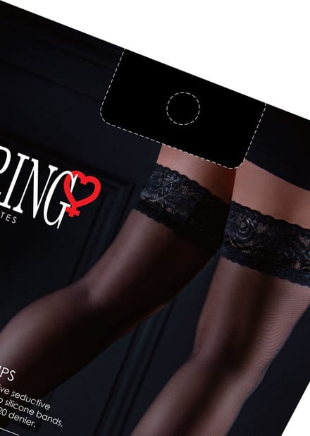 Daring Intimates - Satin Touch Stay Ups - Hosiery Stay Ups Zwart O/S