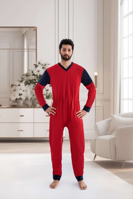 Hansop pyjama - rugrits & beenrits - Nachthemd - Lange mouwen - Plukpak - Maat M