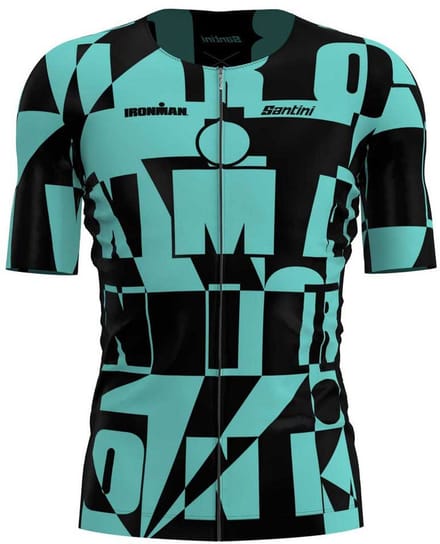 Santini Enigma X Ironman Korte Mouw Wielertrui Groen S Man