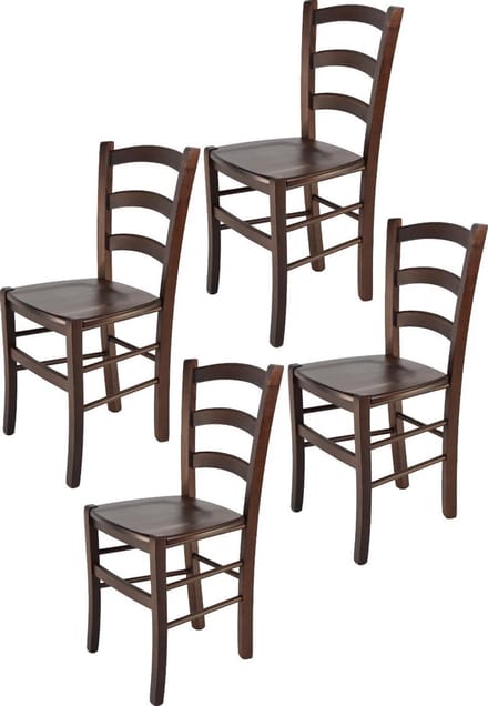 Tommychairs Venice - Eetkamerstoelen - Set van 4 - Walnoot - Hout