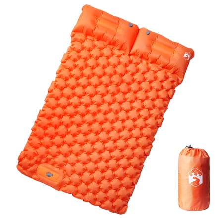 vidaXL - Kampeermatras - met - kussens - zelfopblazend - 2-persoons - oranje