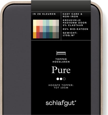 Schlafgut Jersey Pure topper hoeslaken - Eenpersoons - Grey Deep