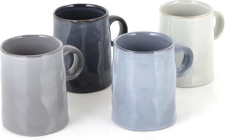 Beker, Mok, Set van 4 Stuks, 325 ML, Rustiek Effect, Keramiek - Barbary & Oak | Relic