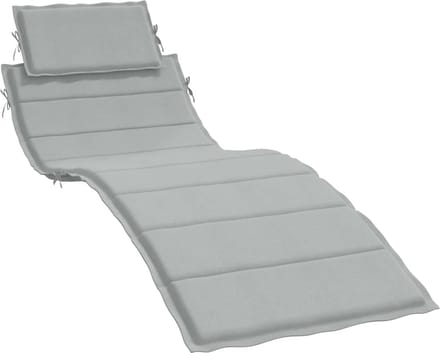 vidaXL - Ligbedkussen - 186x58x4 - cm - stof - gemêleerd - lichtgrijs