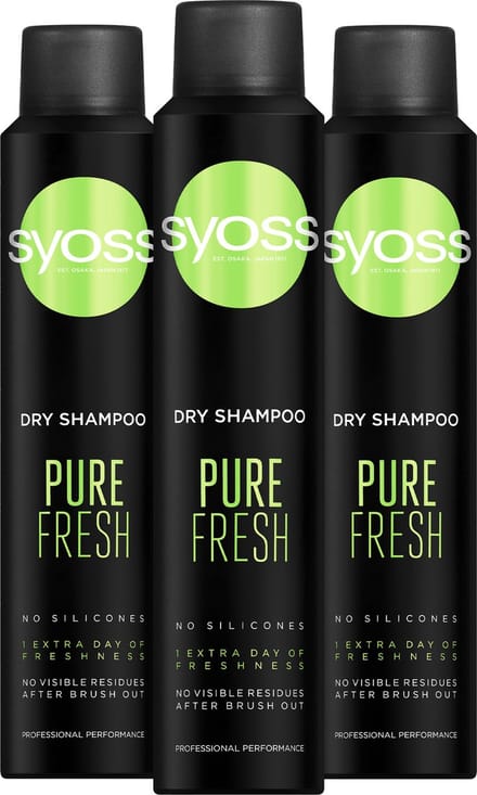 SYOSS DroogShampoo Pure Fresh 3x 200ml - Voordeelverpakking