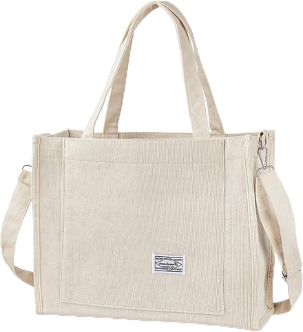 Corduroy Schoudertas Dames - Esthetische Tote & Crossbody Tas met Ritssluiting