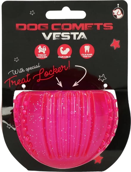Dog Comets Vesta Treat Locker - Ø7 cm - Hondenspeelgoed - Intelligentie speelgoed - TPR-Rubber - Roze