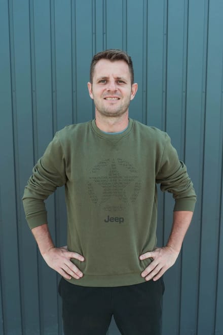 Jeep heren sweatshirt met ronde hals Star geheel bruin - M
