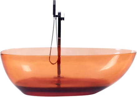 BLANCARENA - Vrijstaande badkuip - Lichtrood - Solid surface